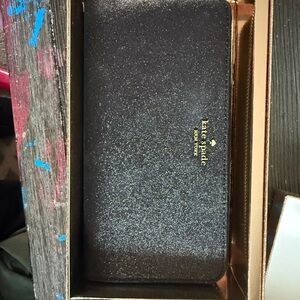 Kate Spade Black and Gold Glitter Wallet
